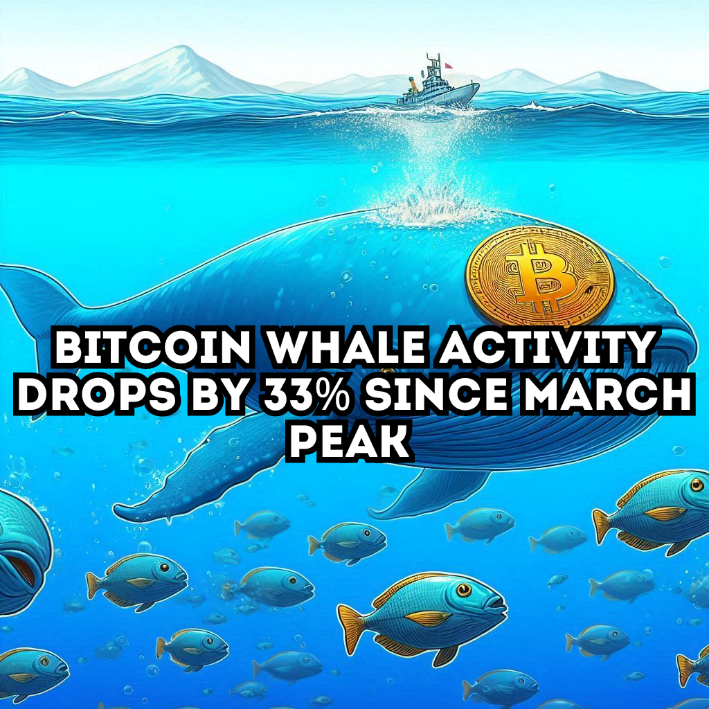 Bitcoin Whale Activity Drops 33% Since March Peak